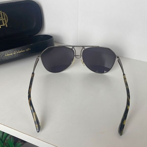 House Of Harlow TILDA Gunmetal Aviator Sunglasses with Hard Shell Case 58 14 main image 6